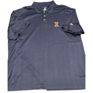 Men's Pro Player University Of Illinois Illini Polo Shirt Navy Blue‎